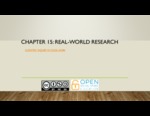 SWK 340: Chapter 15. Real-World Research [Powerpoint]